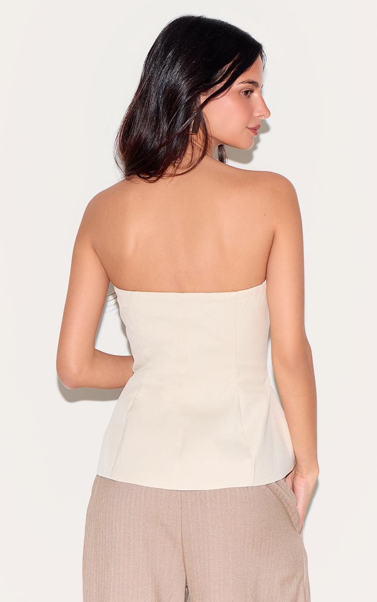 Beige Woven Structured Bandeau Vest Product Image