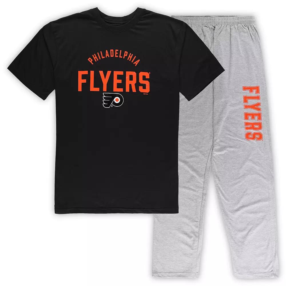 Men's Philadelphia Flyers Black/Heather Gray Big & Tall T-Shirt & Pants Lounge Set, Size: 3XB, Fly Black Product Image
