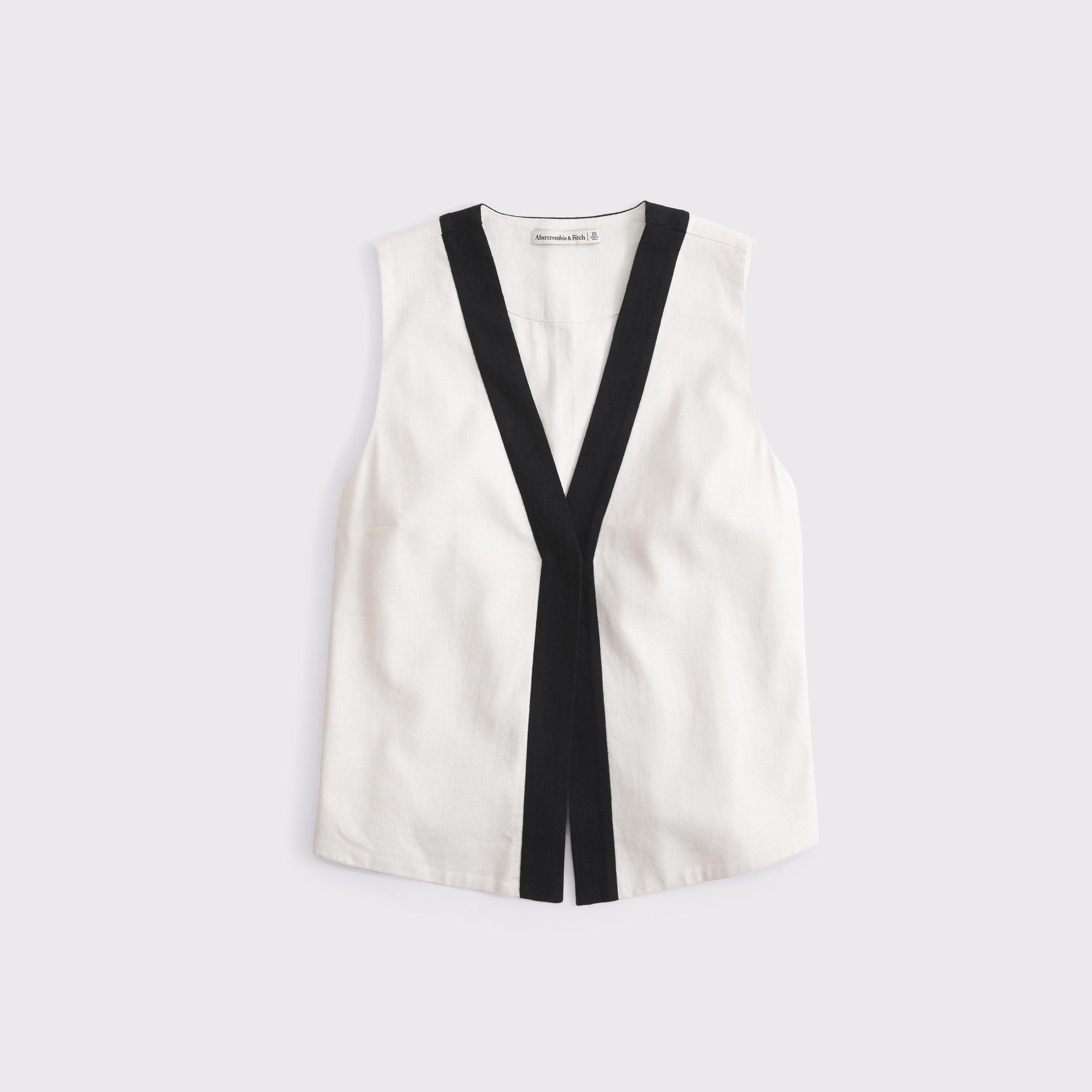 Linen-Blend Vest Product Image