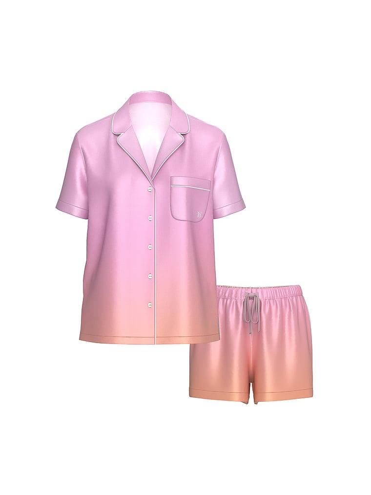 Glazed Satin Short Pajama Set Product Image