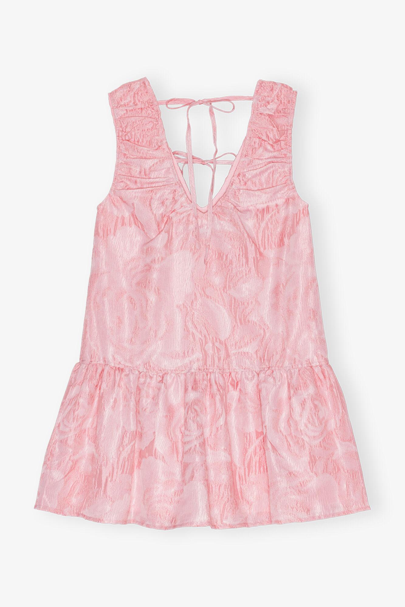 Pink Textured Cloqué Mini Dress Product Image