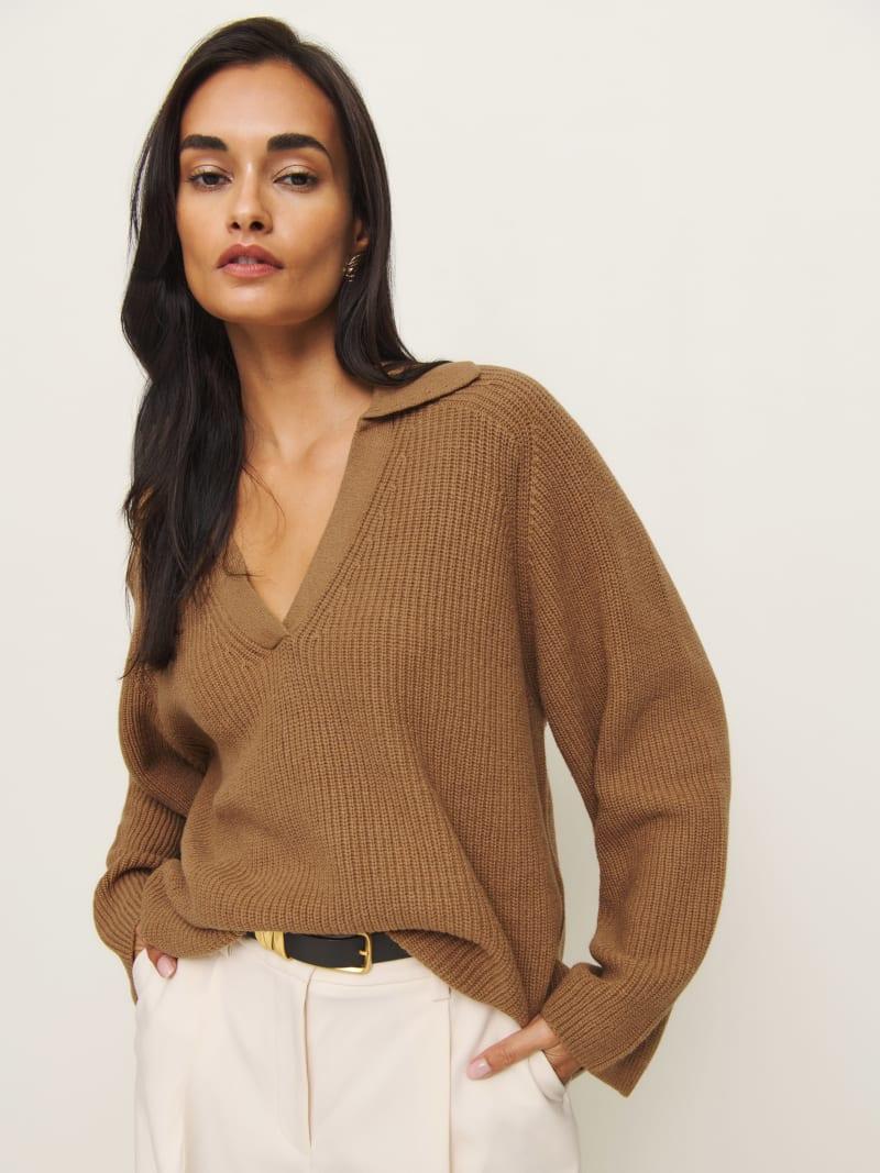 Esther Cashmere Blend Oversized Polo Product Image