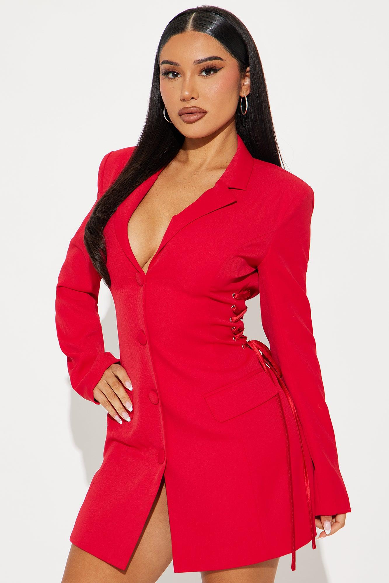 Jade Blazer Mini Dress - Red Product Image