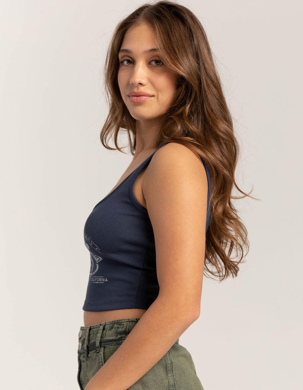 ROXY Vintage Roxy Dive In Womens Crop Tank Top - NAVY Product Image