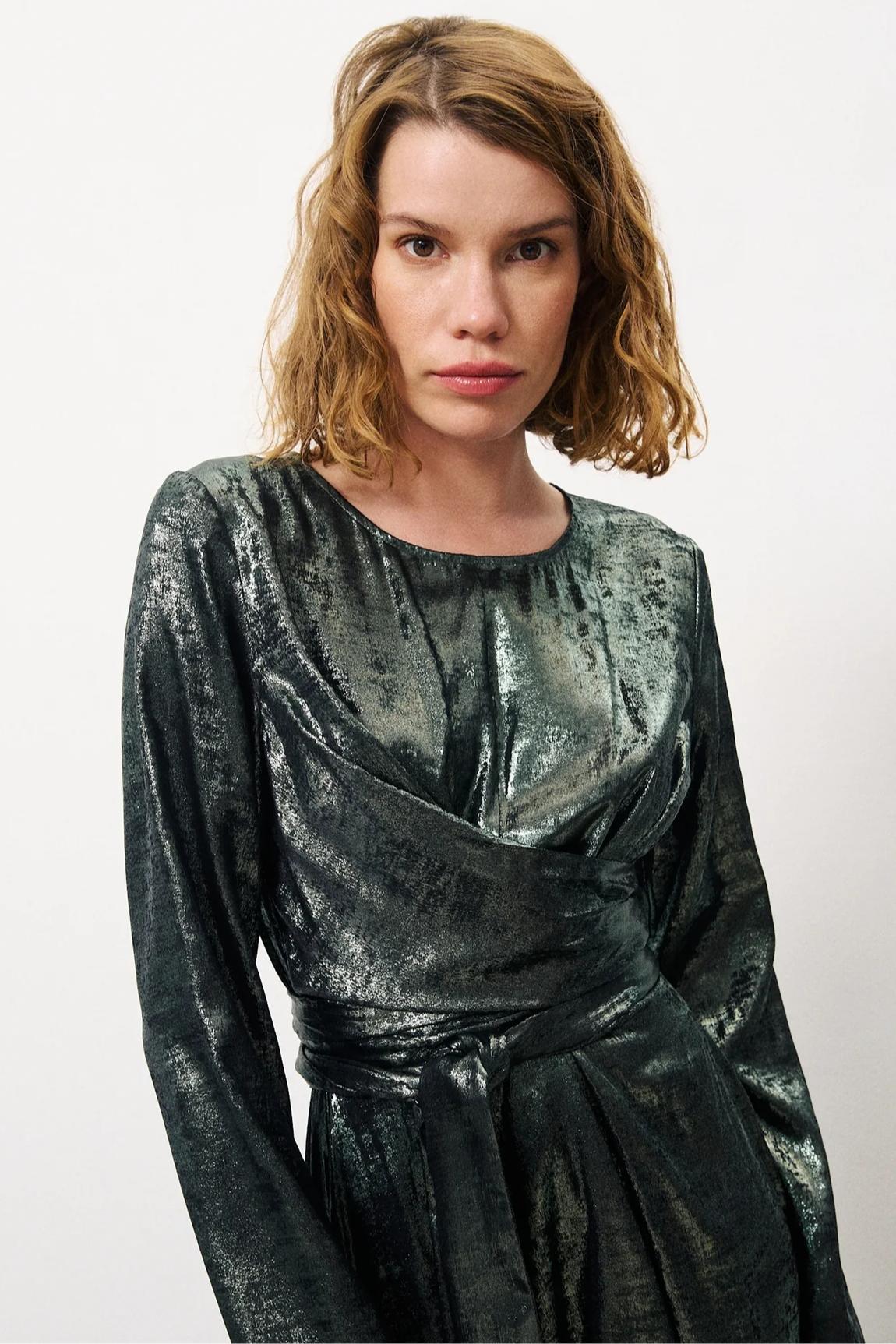 Clarina Metallic Dress Product Image