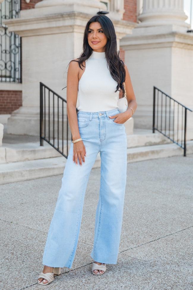 Clear My Schedule Ivory Mock Neck Sweater Tank FINAL SALE Product Image