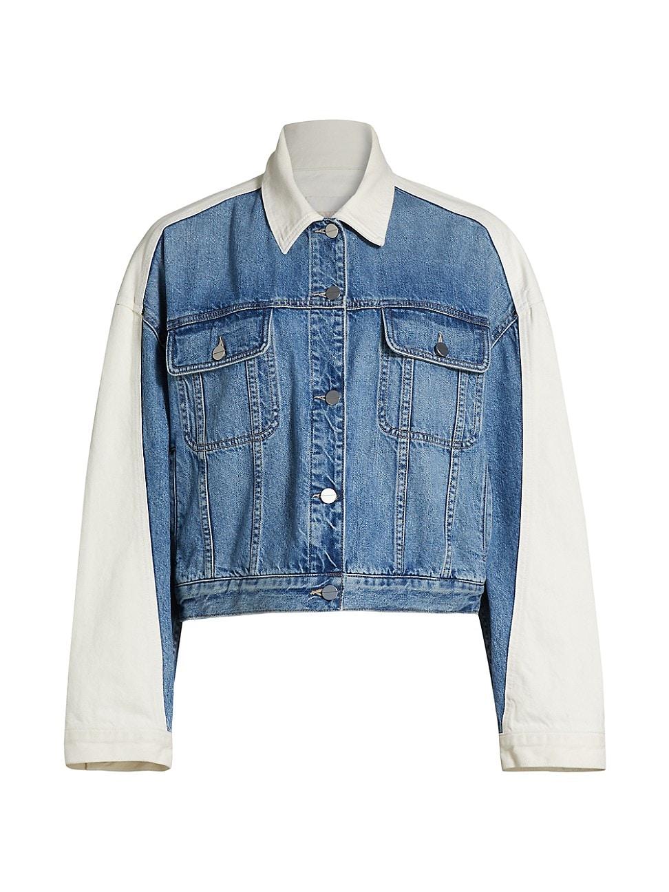 Womens Dylan Colorblocked Denim Jacket Product Image