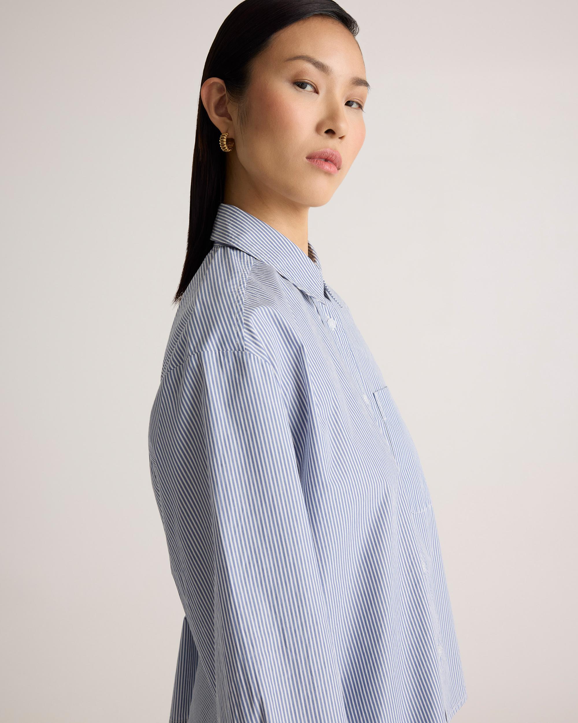 Quince | Women's Poplin Cropped Long Sleeve Shirt Organic Cotton Product Image