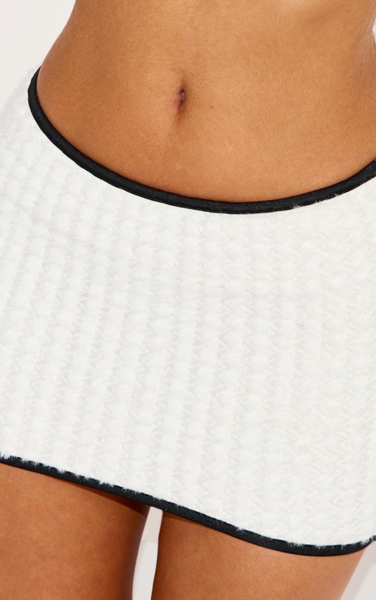 Petite White Fluffy Knit Mini Skirt Product Image