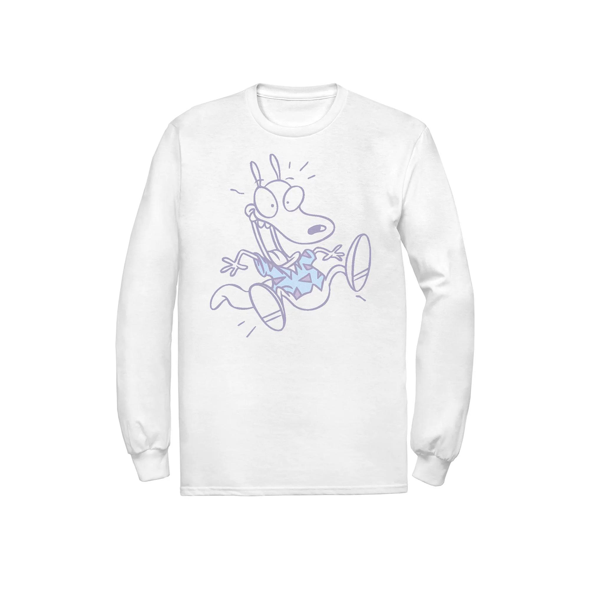 Men's Rocko's Modern Life Pop Outline Long Sleeve Tee,  Product Image