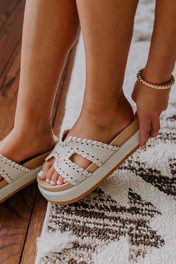 The Hailey Raffia Woven Sandal in Ivory Product Image