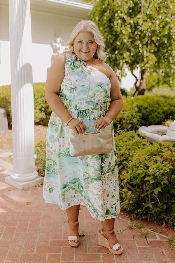 Strolling Through Capri Linen-Blend Midi Dress Curves Product Image