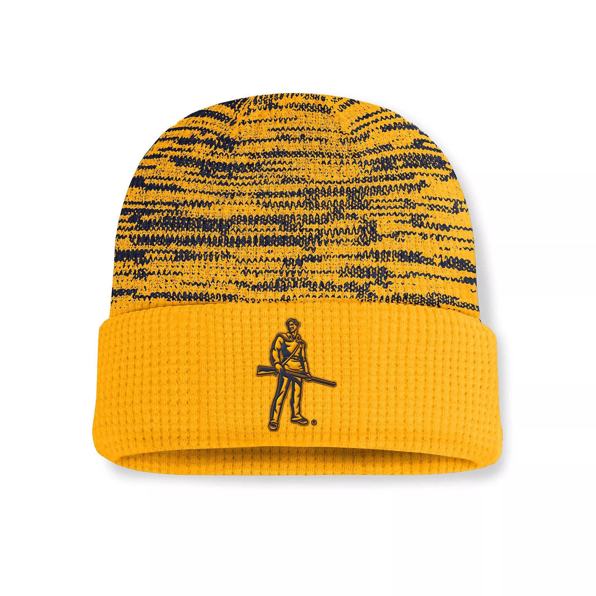 Men's Nike Gold/Navy West Virginia Mountaineers Primetime Terra Cuffed Knit Hat Product Image