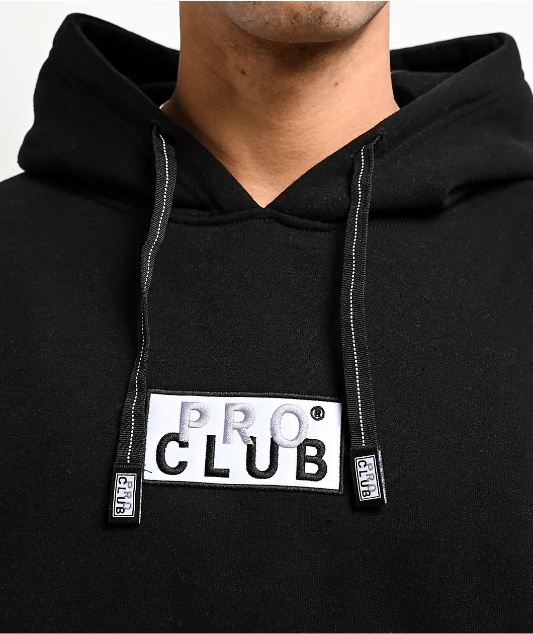 Pro Club Embroidered Logo Black Hoodie Product Image
