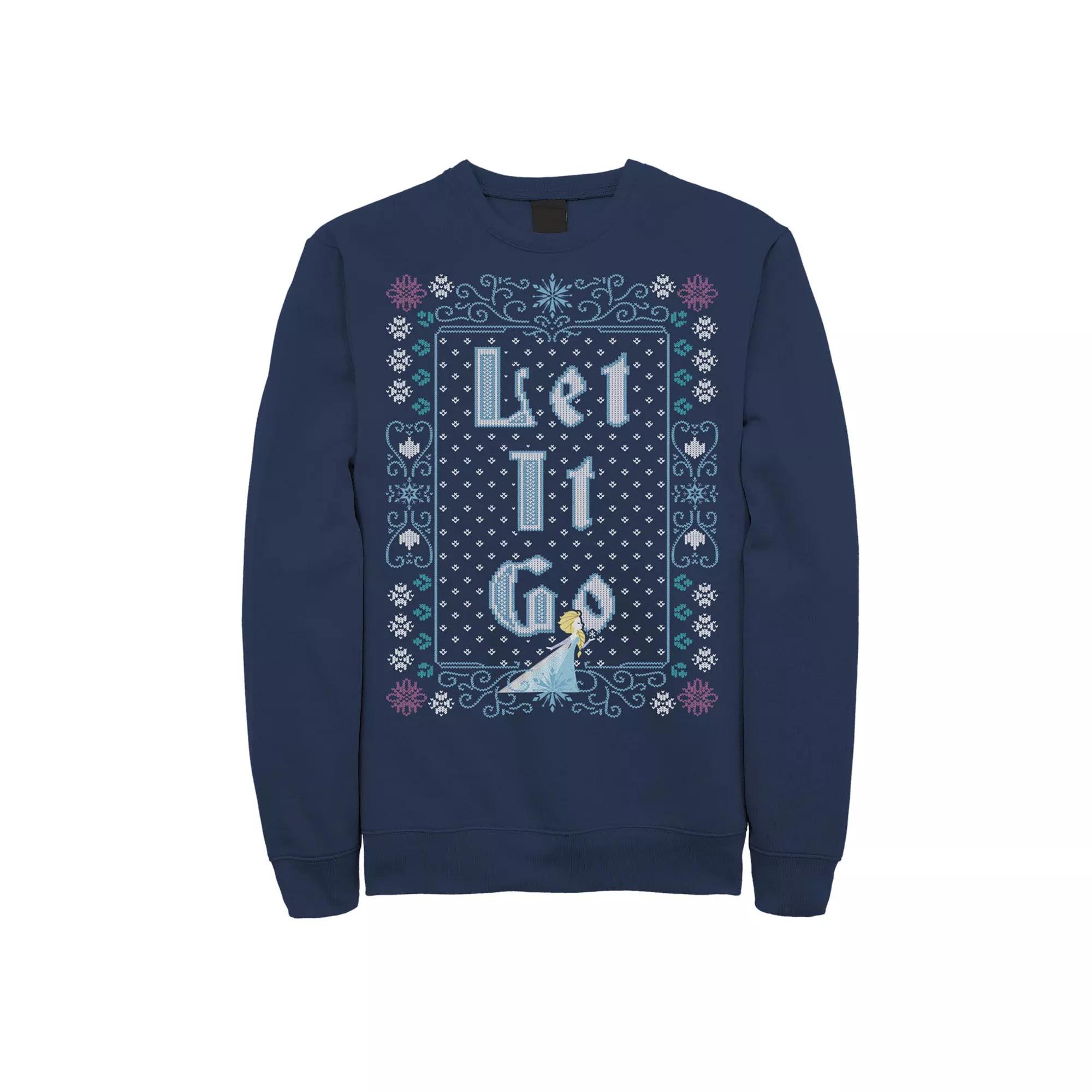 Men's Frozen Elsa Let It Go Ugly Christmas Sweater Fleece,  Product Image