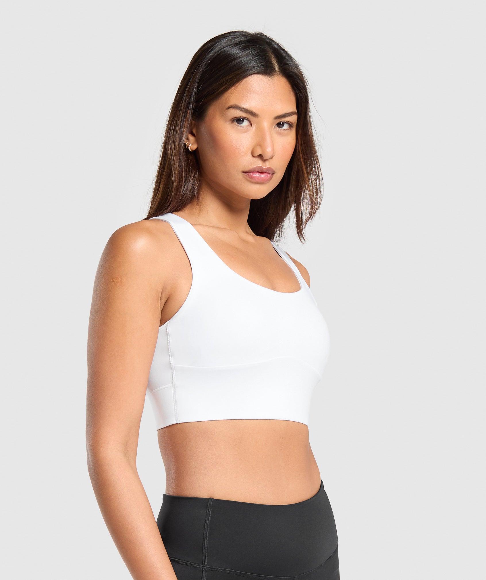 Gymshark Longline Sports Bra - White Female Product Image