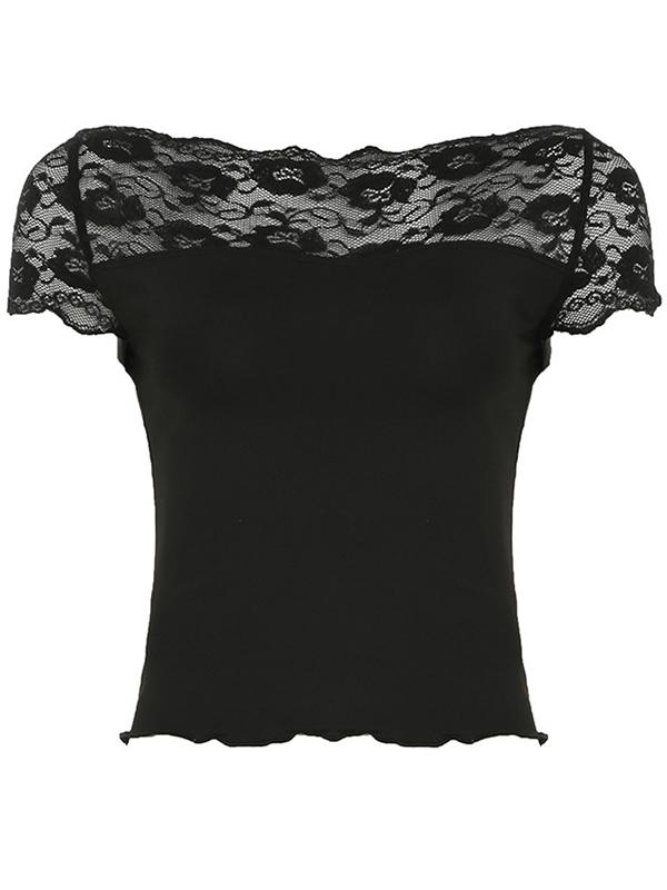 Lace Short Sleeve Tee Product Image