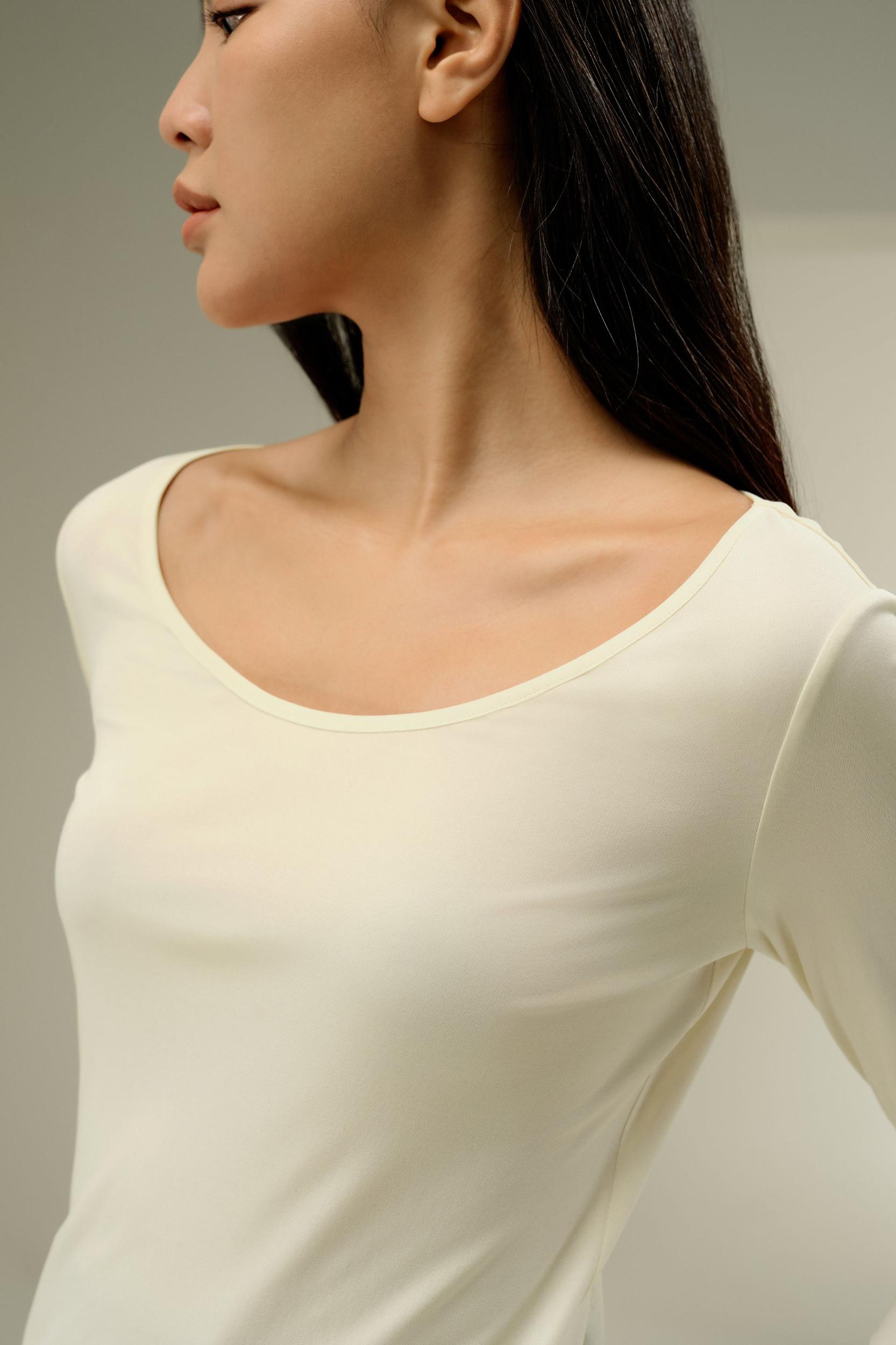 LILYSILK Womens Silk Tops | Lily White Washable Silk | Natural Flow Long Sleeve Tops L Product Image