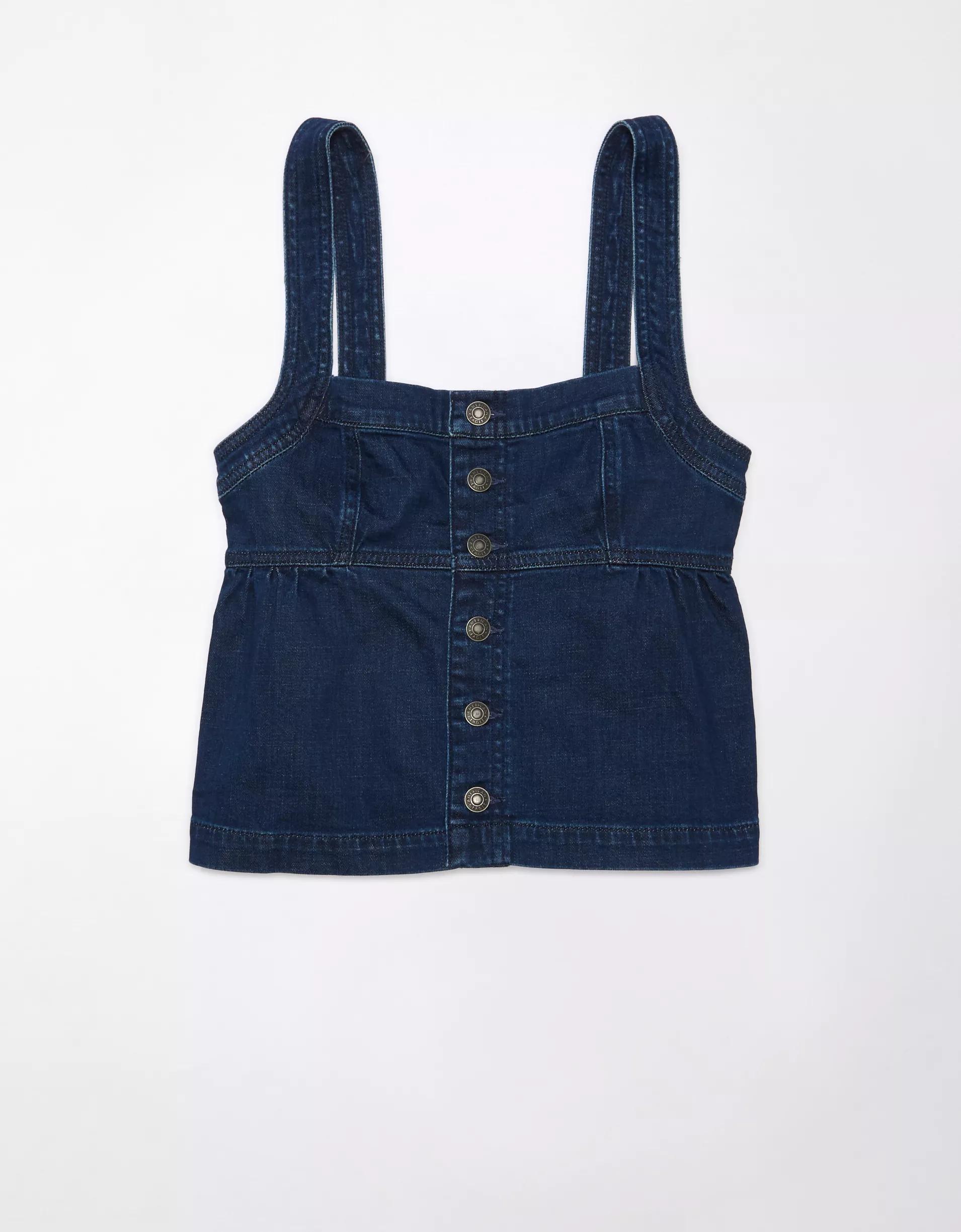 AE Sleeveless Denim Babydoll Top Product Image