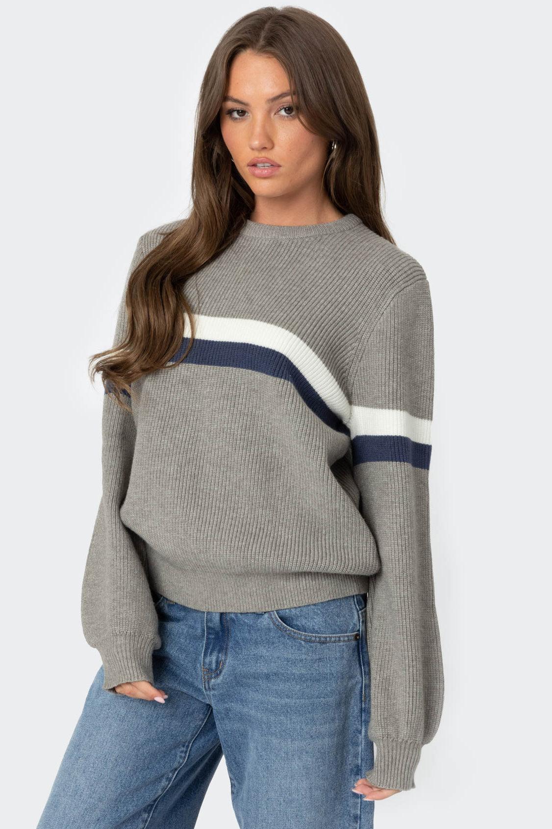 Nautical Striped Oversized Sweater Product Image