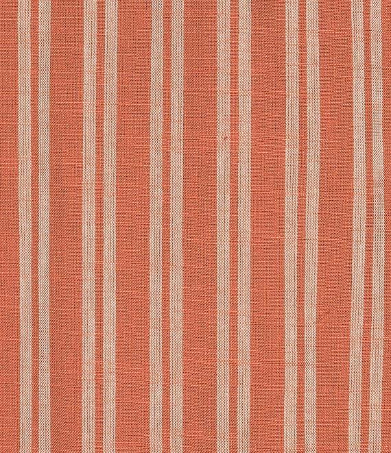 Aventura Aubrey Organic Cotton Stripe Print Woven Spread Collar Cap Sleeves Button Front Top Product Image