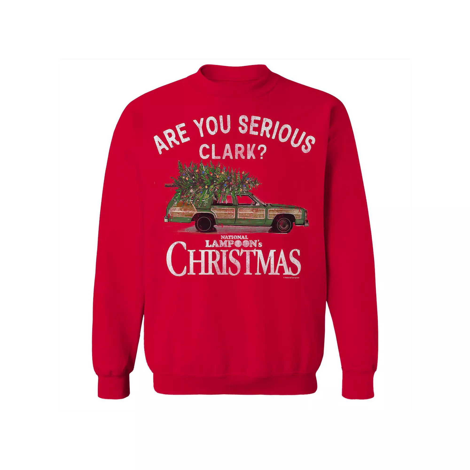 Men's Are You Serious Clark National Lampoon's Christmas Vacation Graphic Fleece Crew Sweatshirt,  Product Image