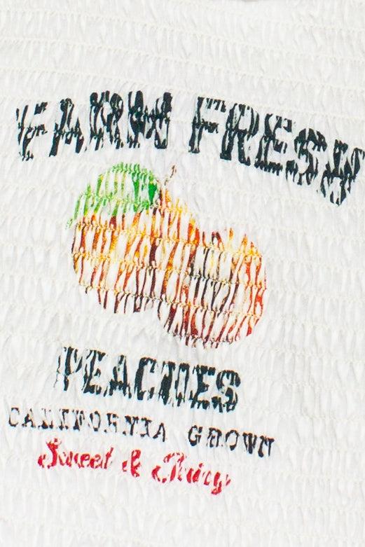 Farm Fresh Peaches Shirred Tank Top Product Image