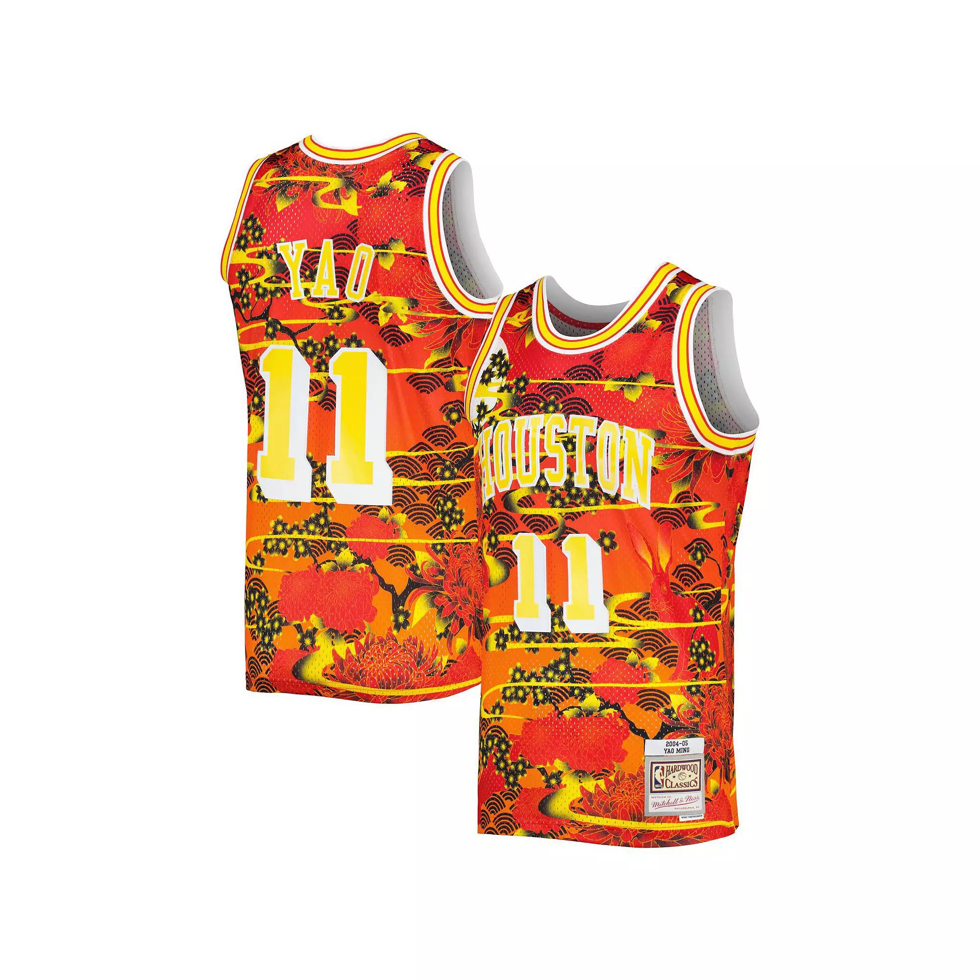 Men's Mitchell & Ness Yao Ming Red Houston Rockets Hardwood Classics Lunar New Year Swingman Jersey,  Product Image