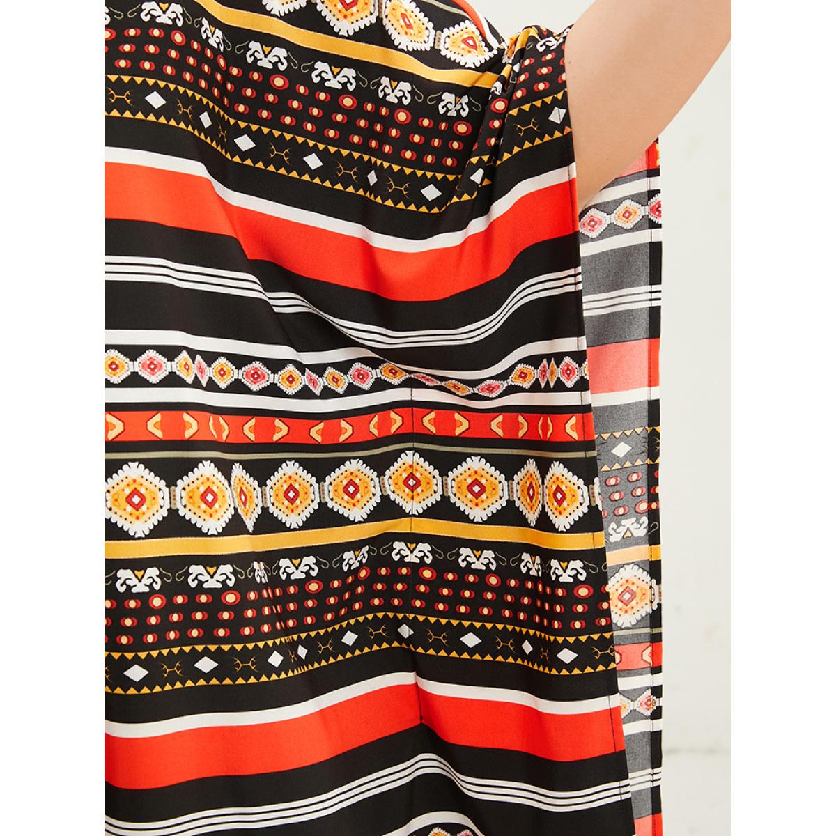 Plus Size Bandana Dolman Sleeve Open Front Cover Up Women Multicolor Vacation Loose Dailywear Kimonos BloomChic 26/4X Product Image