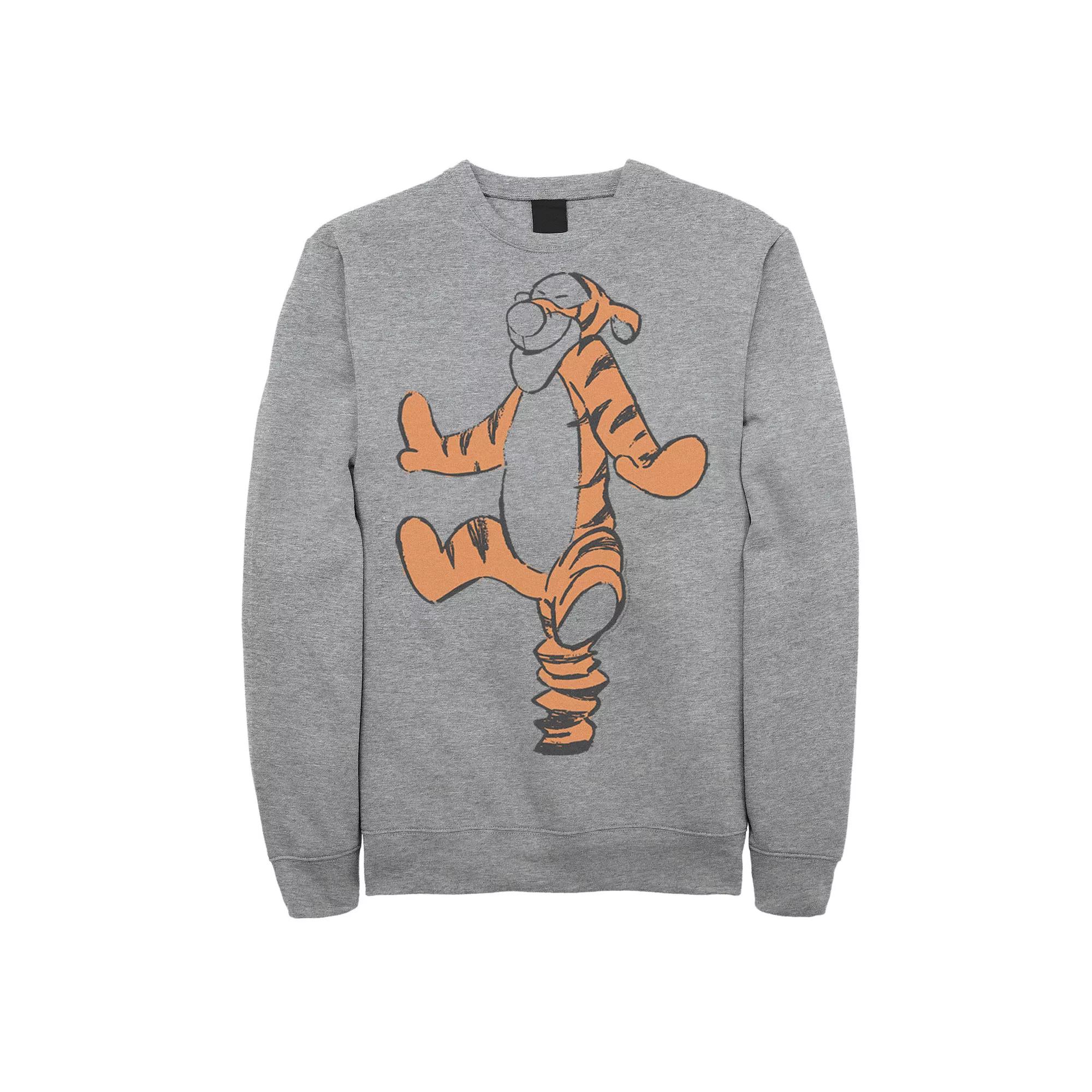 Disney's Winnie The Pooh Tigger Men's Art Sketch Sweatshirt, Size: Medium, Athletic Grey Product Image