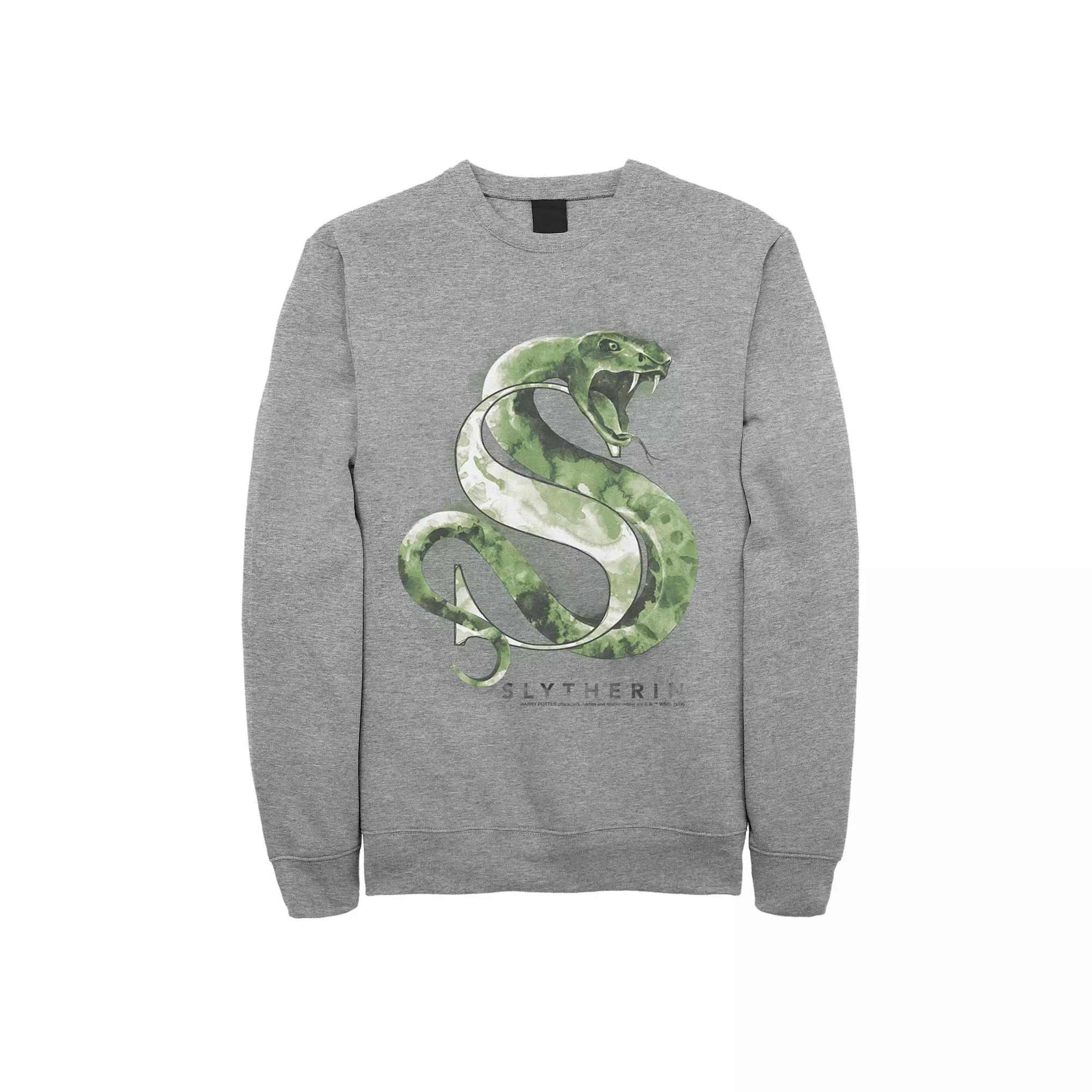 Men's Harry Potter House Slytherin Watercolor Pullover Sweatshirt, Size: XXL, Athletic Grey Product Image