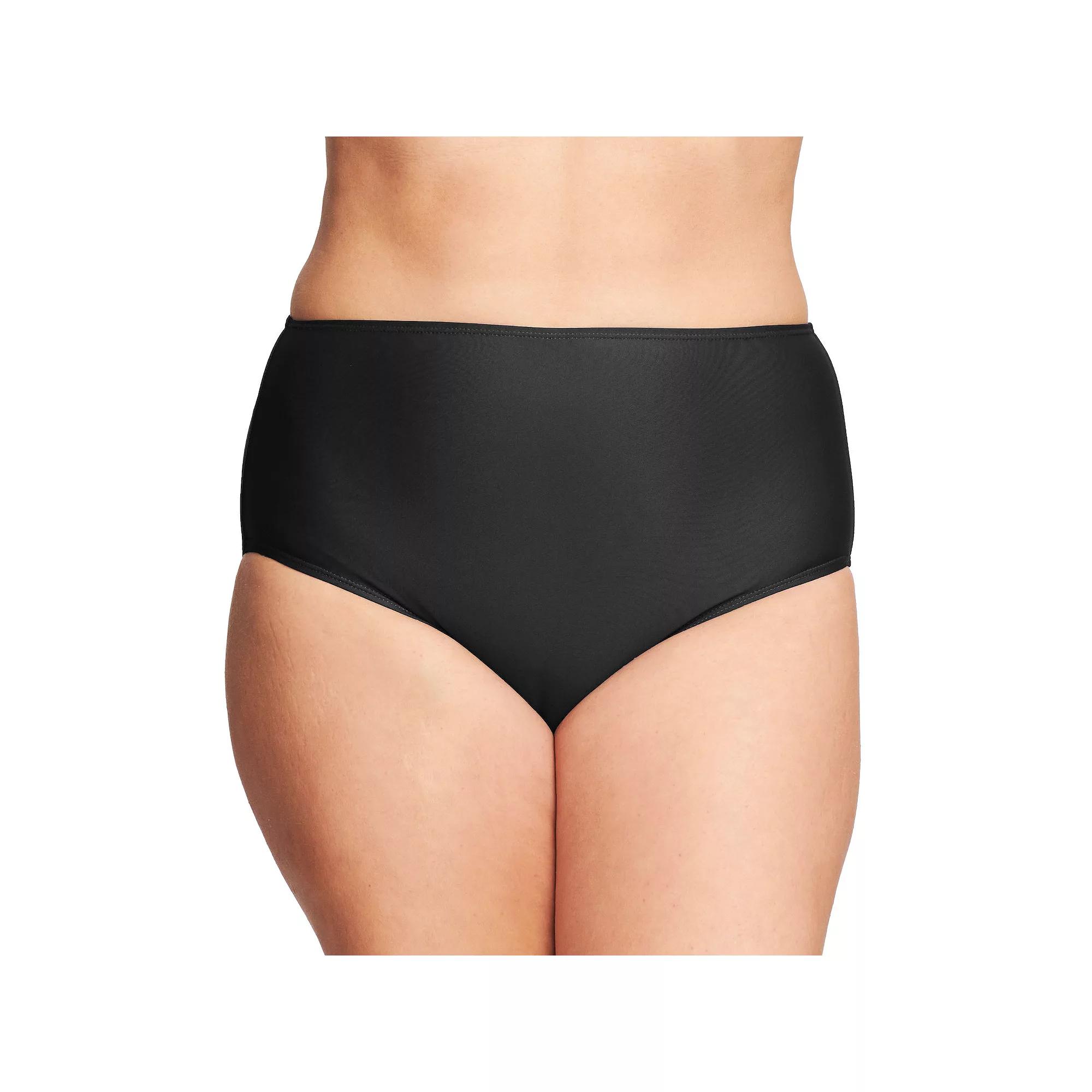 Plus Size Mazu Mid-Waist Swim Briefs, Women's, Size: 18 W, Black Product Image