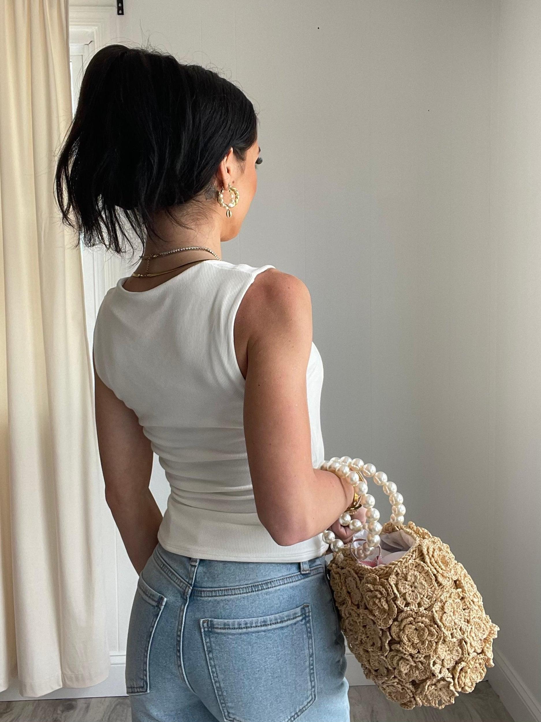 FINAL SALE Riley Rib Knit Square Neck Tank Top Product Image