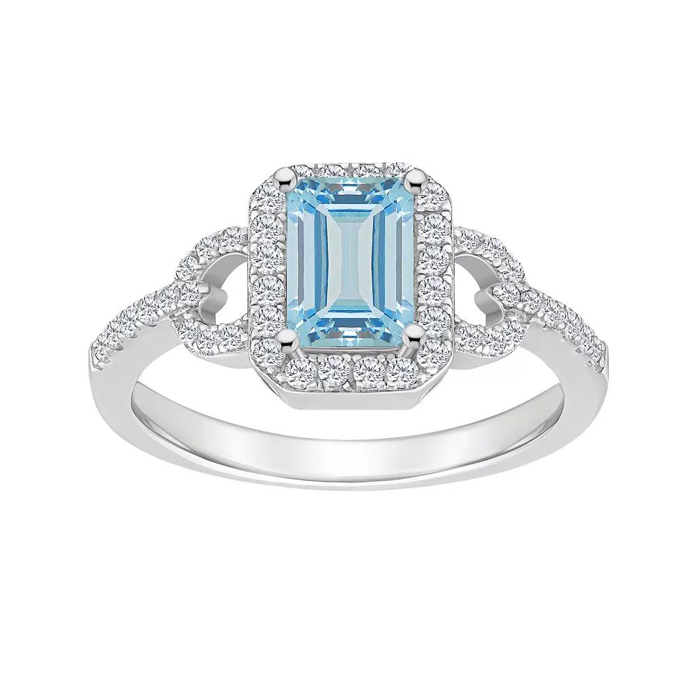 Celebration Gems Sterling Silver Sky Blue Topaz & White Topaz Accent Ring, Women's,  Product Image
