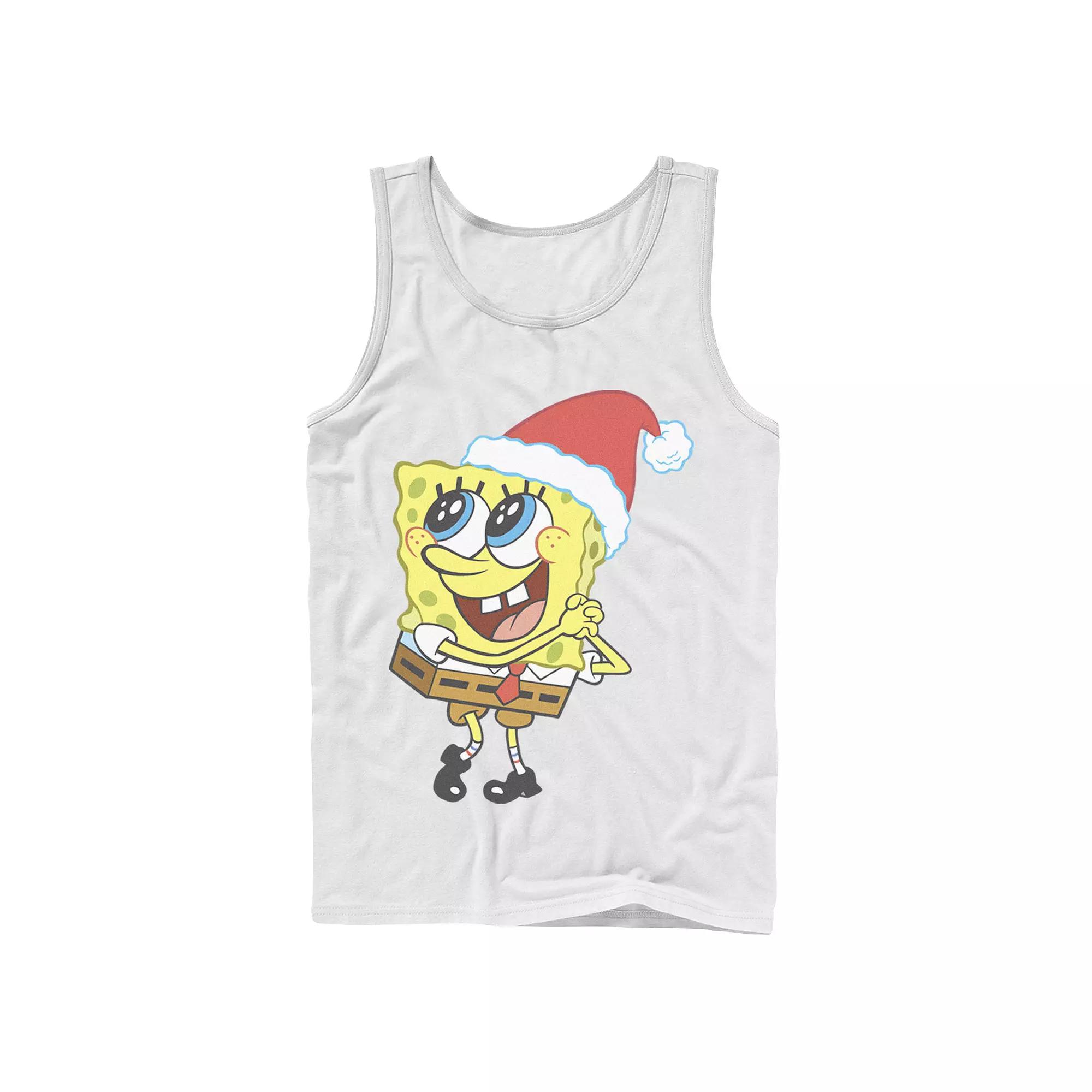 Men's Nickelodeon SpongeBob SquarePants Santa Hat Dreaming Of Christmas Tank Top,  Product Image