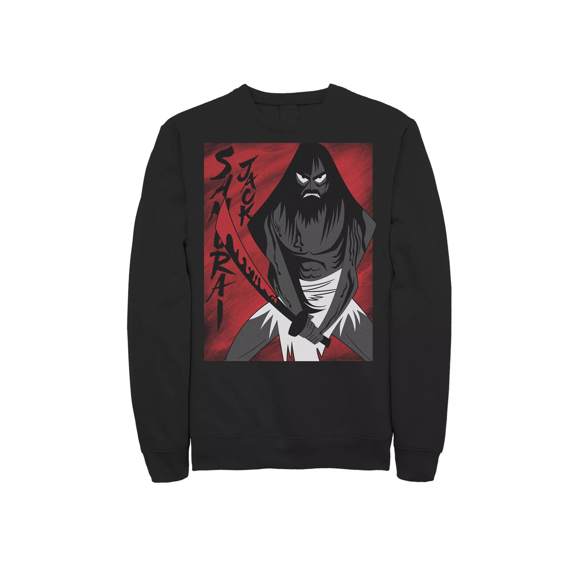 Men's Cartoon Network Samurai Jack Seeing Red Vengeance Is Near Sweatshirt, Size: Small, Black Product Image