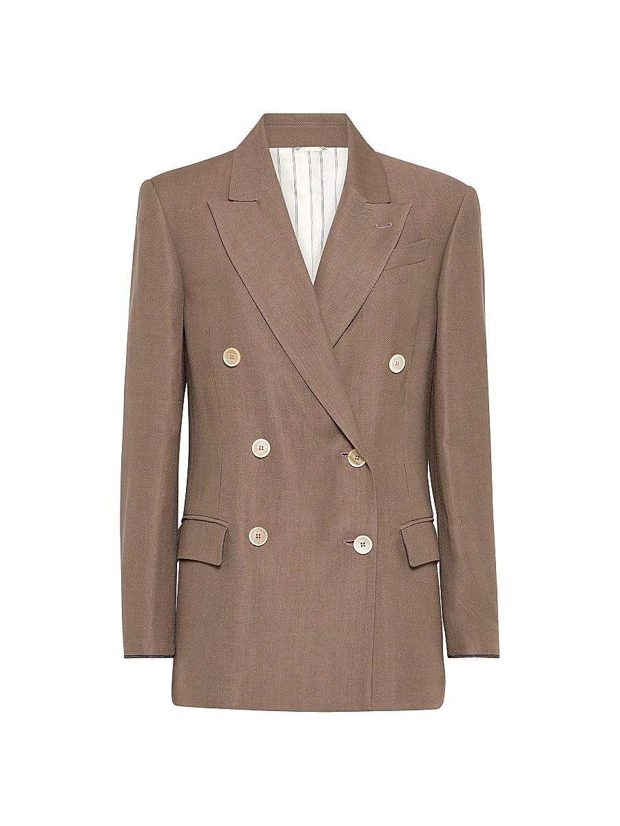 Womens Viscose and Linen Fluid Twill Blazer Product Image