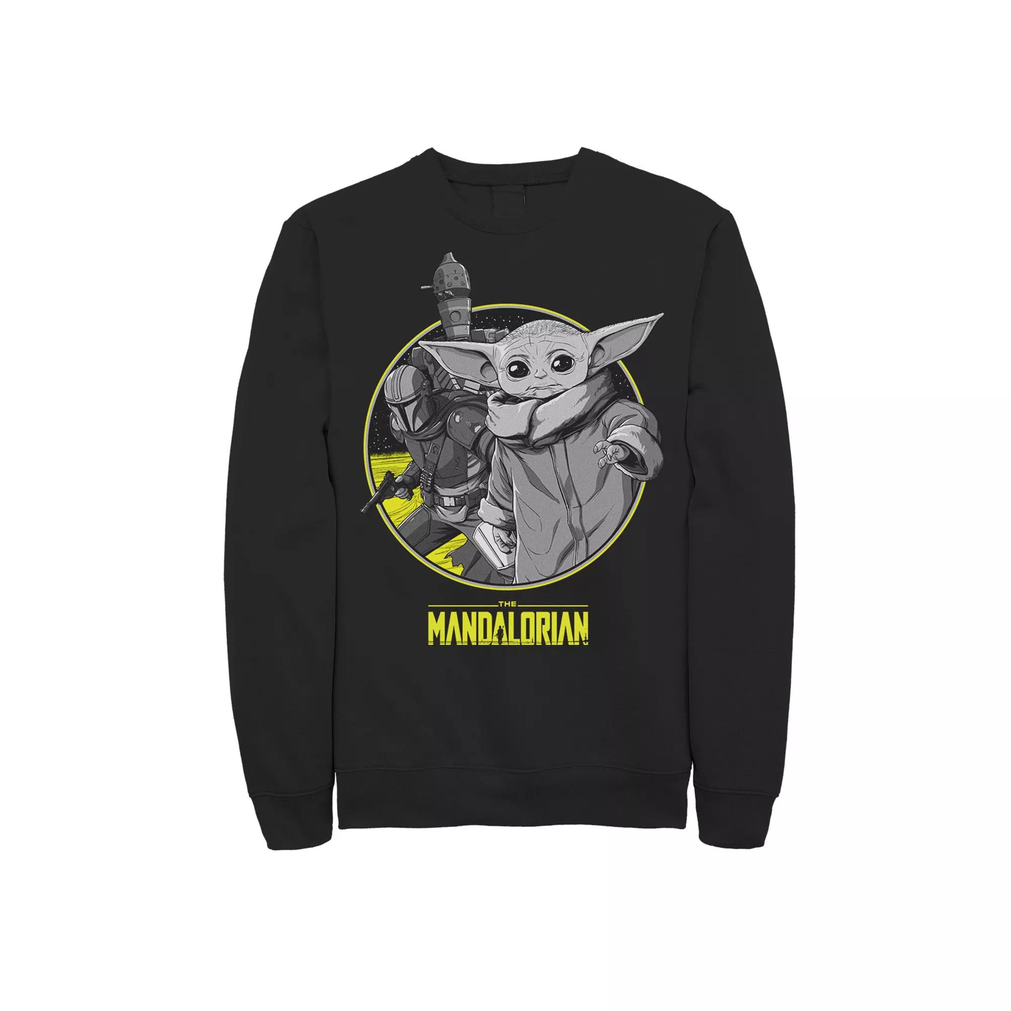 Men's Star Wars: The Mandalorian The Child Group Shot Logo Sweatshirt,  Product Image