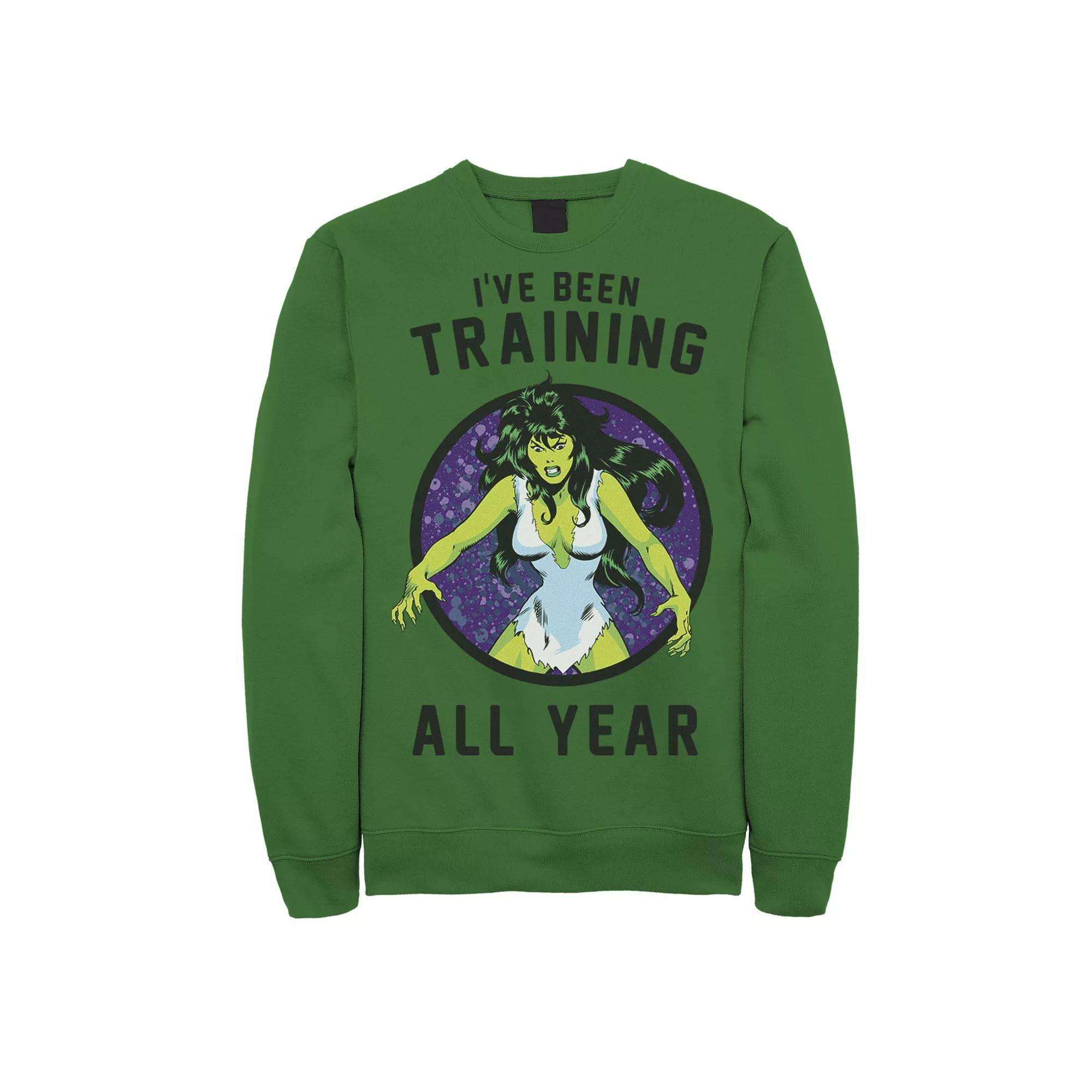 Men's Marvel She-Hulk I've Been Training All Year Sweatshirt, Size: XL, Kelly Product Image