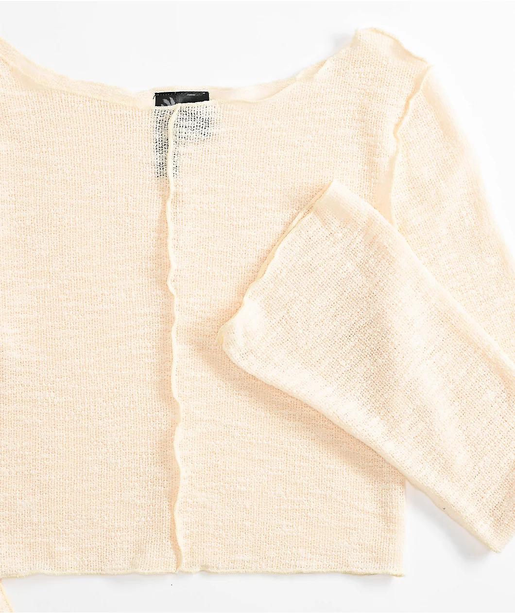 Spicychix Slub Cream Long Sleeve Top Product Image