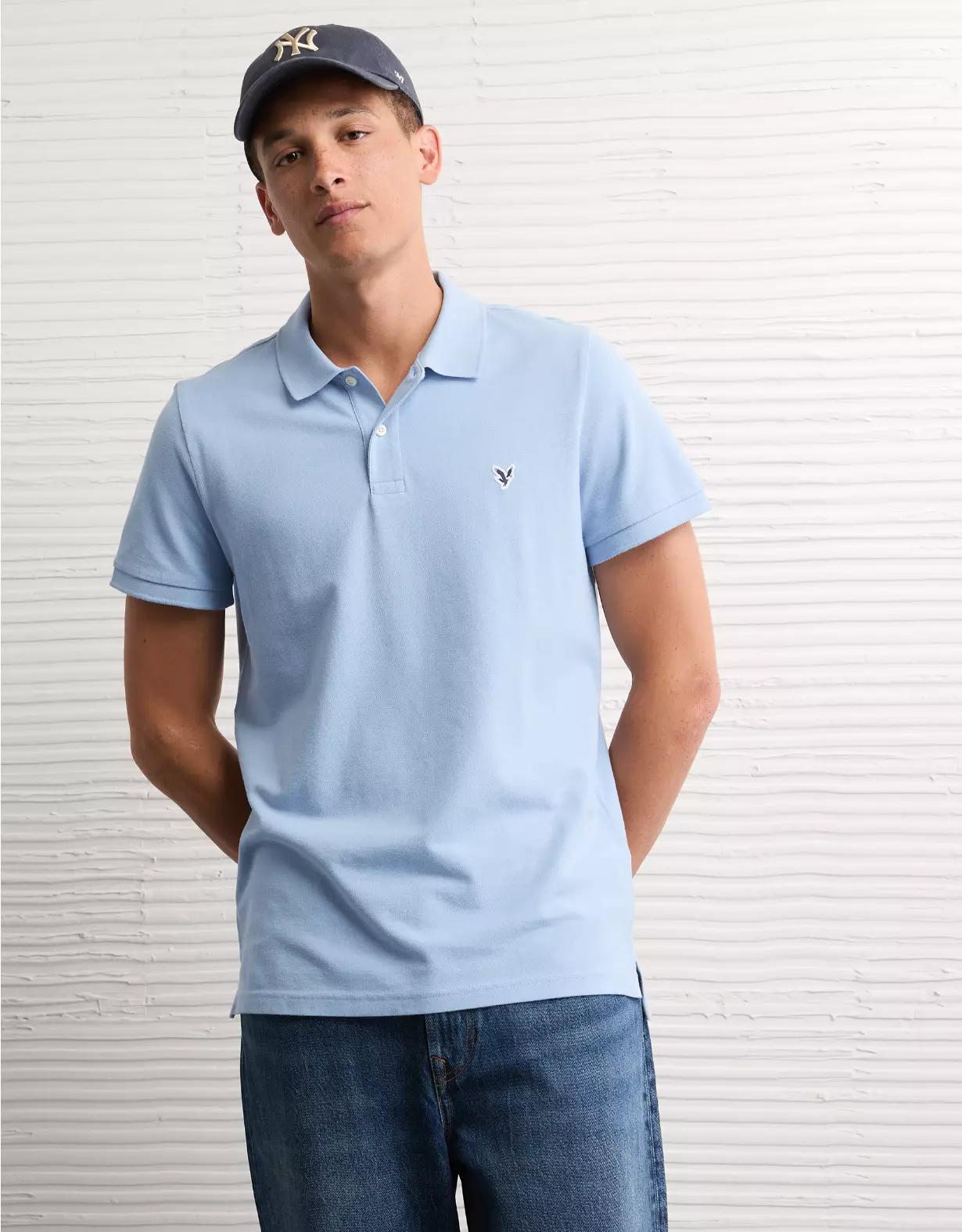 AE Lived-In Slim Fit Pique Polo Shirt Product Image