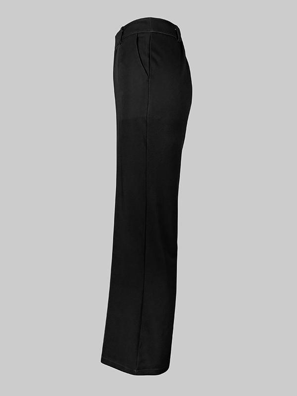 High Waisted Straight Leg Asymmetric Floral Printed Split-Joint Suit Pants Product Image