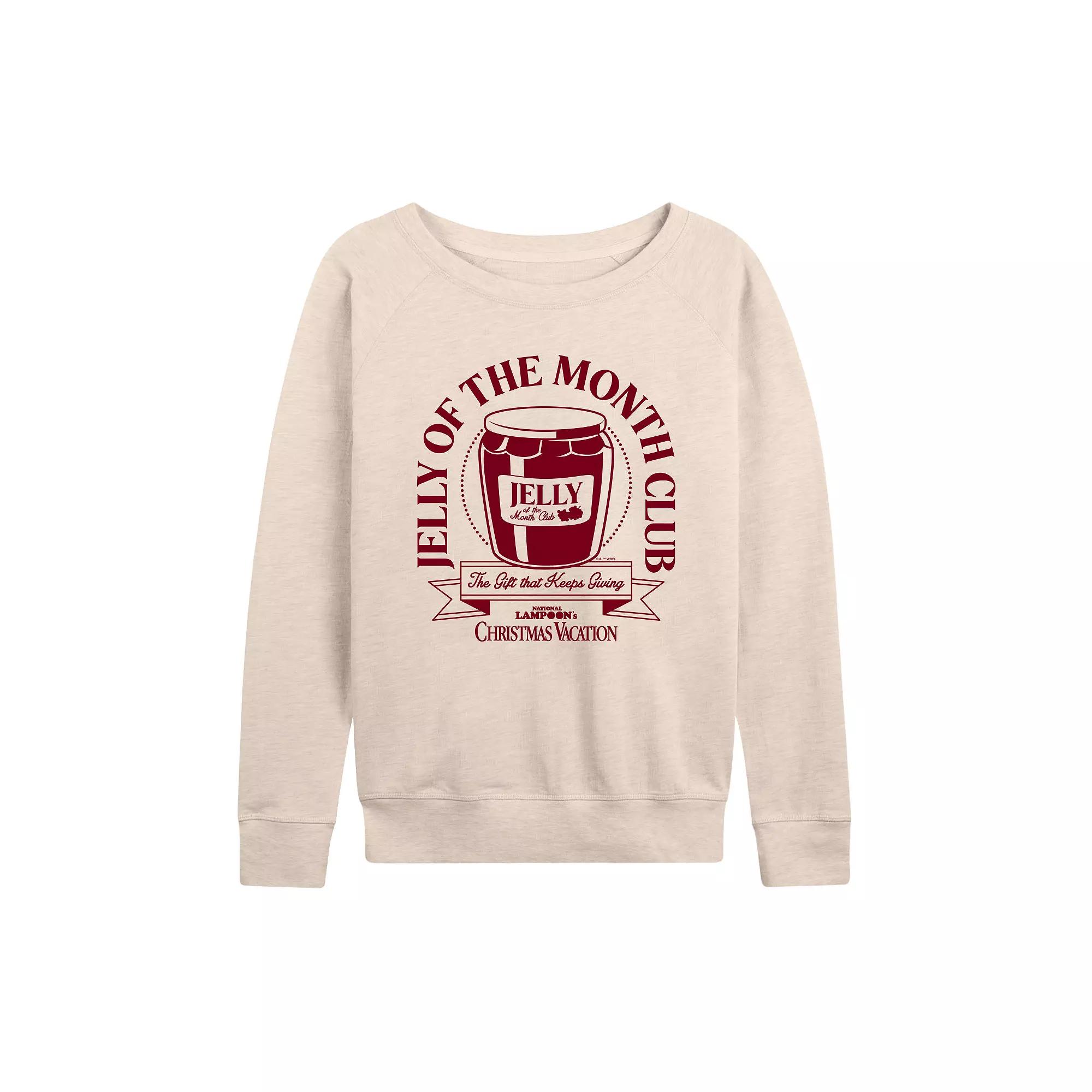 Women's Christmas Vacation Jelly Club French Terry Long Sleeve Tee, Size: XXL, Beige Product Image
