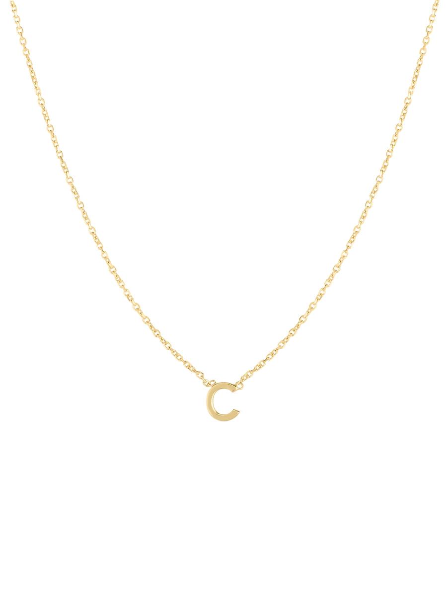 Womens 14K Yellow Gold Initial Pendant Necklace Product Image
