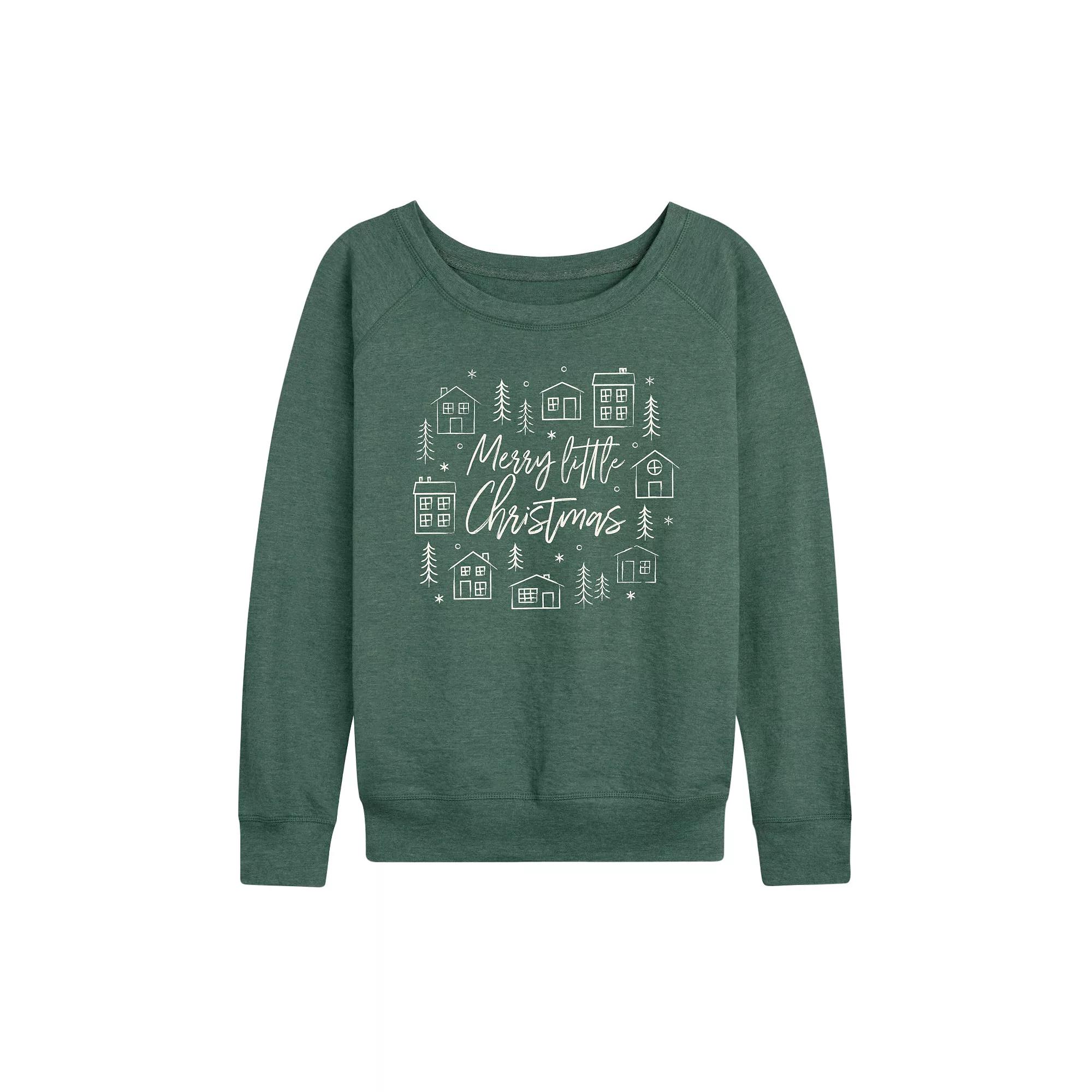 Women's Merry Little Christmas French Terry Long Sleeve Tee,  Product Image