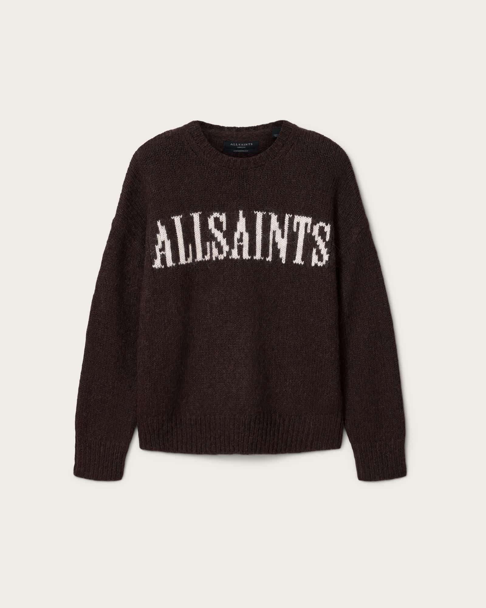 Stokes Oversized Boxy Sweater BROWN/ECRU WHITE | ALLSAINTS US Product Image