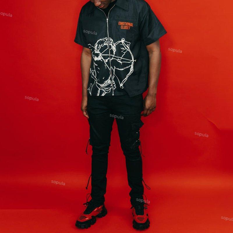 Angels Zipper Short Sleeve Shirts Product Image