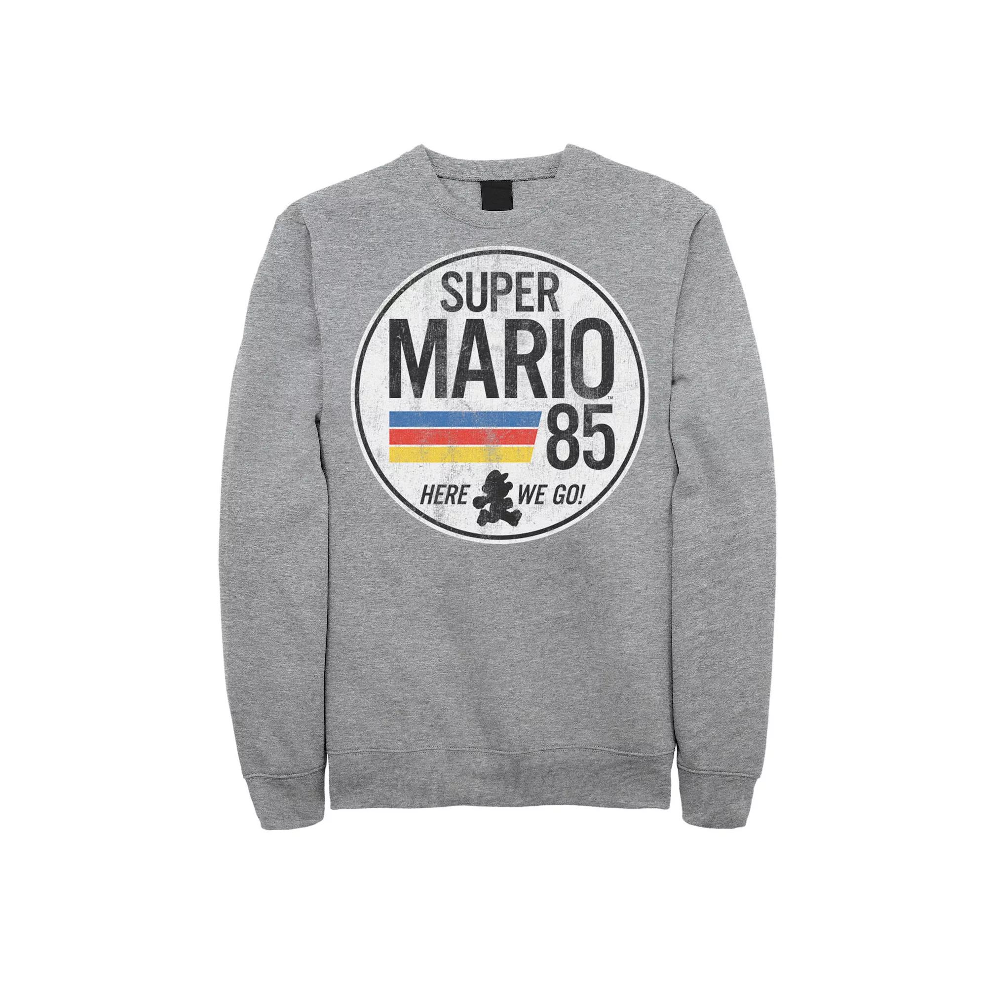 Men's Nintendo Super Mario Here We Go '85 Retro Vintage Sweatshirt,  Product Image