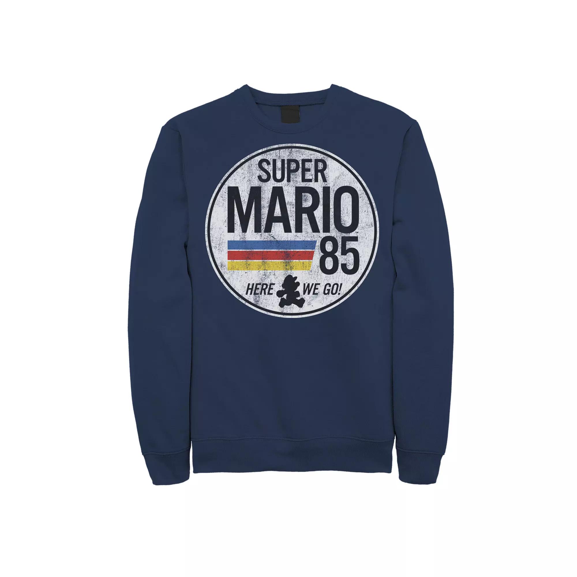 Men's Nintendo Super Mario Here We Go '85 Retro Vintage Sweatshirt,  Product Image
