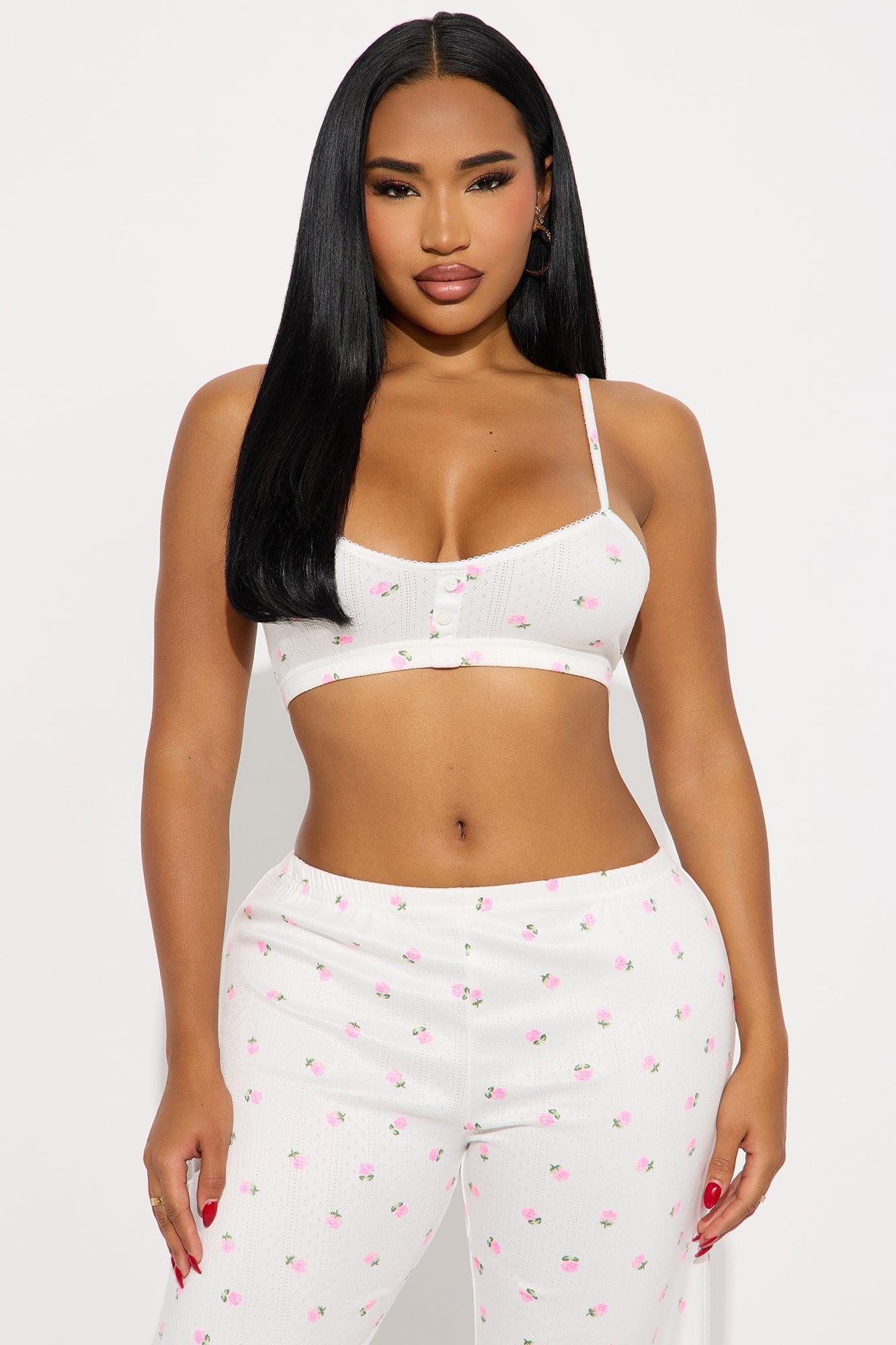Sleepy Cutie Pointelle PJ Pant Set - White/combo Female Product Image